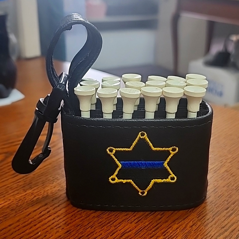 "Thin Blue Line" Sheriff embroidered golf tee holder